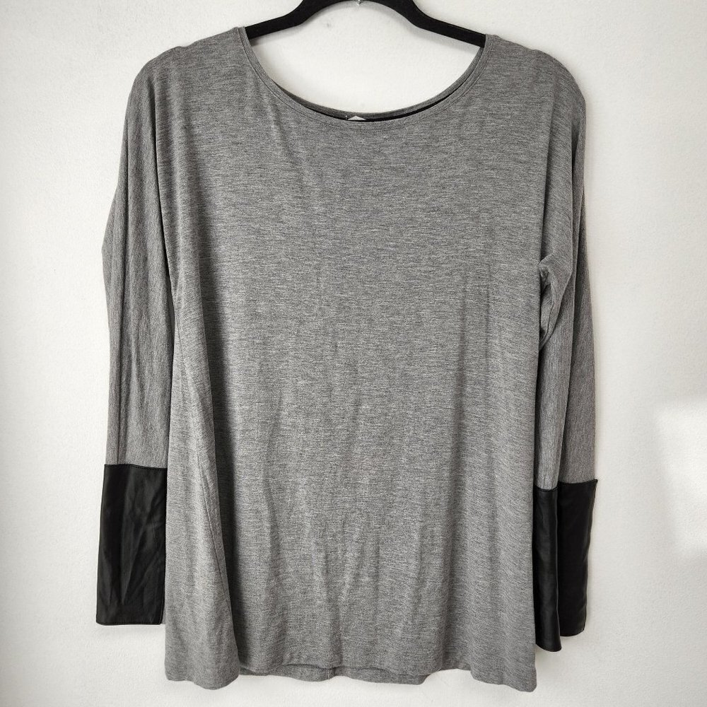 Club Monaco Viscose Stretch Jersey Knit Long Sleeve Shirt Blouse Tee S